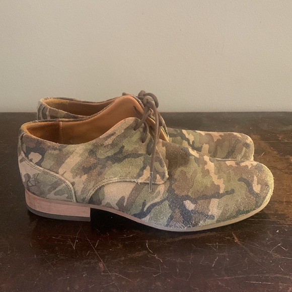 John Fluevog Camo Radio CBC Derby Shoes size 8 - Picture 3 of 7
